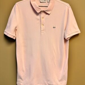 LACOSTE PIQUE SLIM FIT POLO - PALE PINK - LARGE